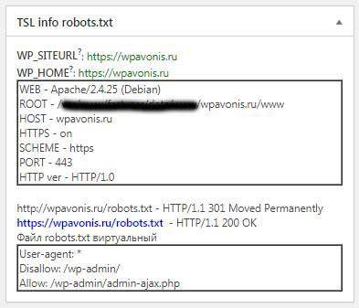 Плагин WP вывода файла robots.txt в консоль